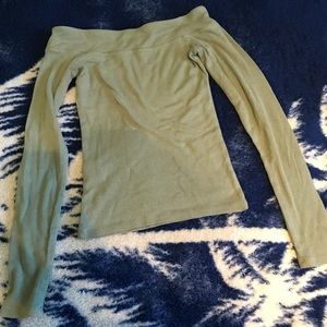 Off shoulder green top